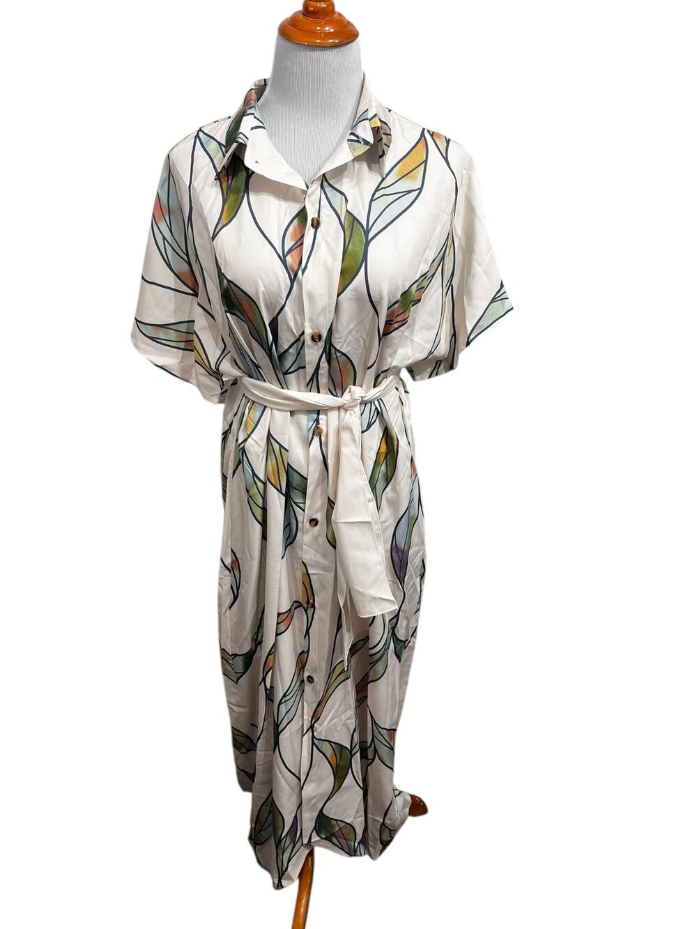 NWOT Shein Shirt Dress Boho Hi Low SIZE XXL